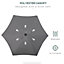 Outsunny 2m Parasol Patio Umbrella, Outdoor Sun Shade with 6 Ribs Dark Grey