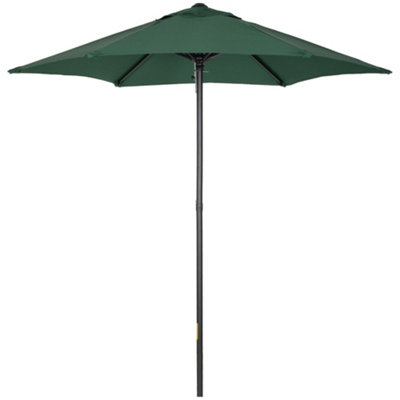 Blue patio store set with umbrella