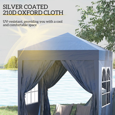 Outsunny 2mx2m Pop Up Gazebo Party Tent Canopy Marquee with Storage Bag Blue - 5