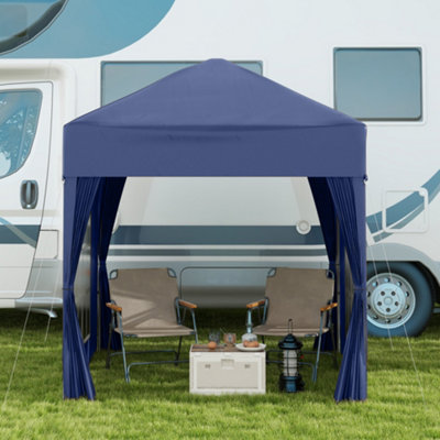 Outsunny 2mx2m Pop Up Gazebo Party Tent Canopy Marquee with Storage Bag Blue - 8