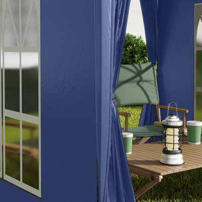 Outsunny 2mx2m Pop Up Gazebo Party Tent Canopy Marquee with Storage Bag Blue - 9