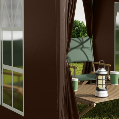 Outsunny 2mx2m Pop Up Gazebo Party Tent Canopy Marquee with Storage Bag Coffee - 9