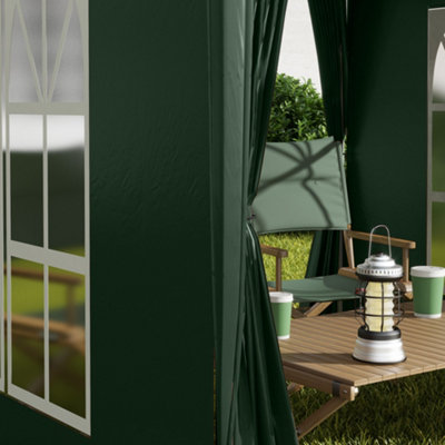 Outsunny 2mx2m Pop Up Gazebo Party Tent Canopy Marquee with Storage Bag Green - 9