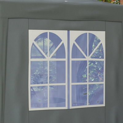 Outsunny 2mx2m Pop Up Gazebo Party Tent Canopy Marquee with Storage Bag Grey - 9