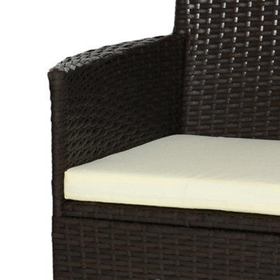 Outsunny 2PC Outdoor Rattan Armchair Wicker Dining Chair Set for Garden Coffee - 7