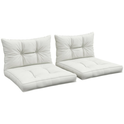 Outsunny 2pc Outdoor Seat Cushion for Patio Furniture, White