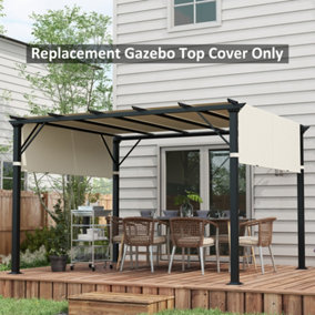 Outsunny 2Pcs Pergola Replacement Canopy, 4.9 x 1.2m, UV Protection, White