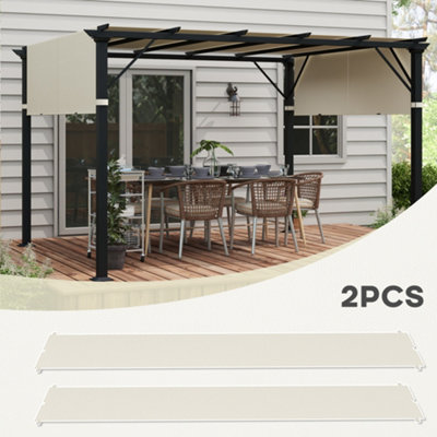 Outsunny 2Pcs Pergola Replacement Canopy, 4.9 x 1.2m, UV Protection, White