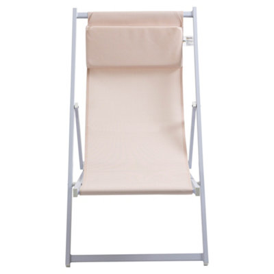 Outsunny 2Pcs Texteline Chaise Lounge Recliner Chair Adjust Lounger Patio Beige - 8