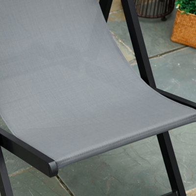 Outsunny 2Pcs Texteline Chaise Lounge Recliner Chair Adjust Lounger Patio Grey - 8
