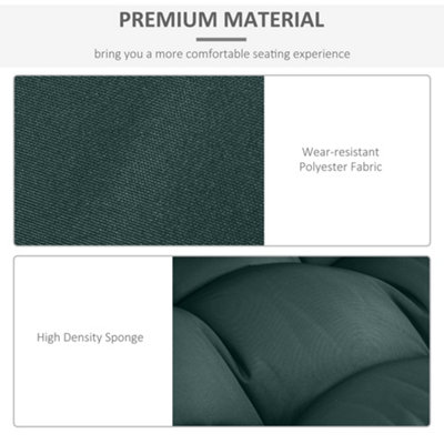 Outsunny 2Pcs Tufted Pallet Cushions Seat Pad Back Cushion Indoor Outdoor Dark Grey - 5