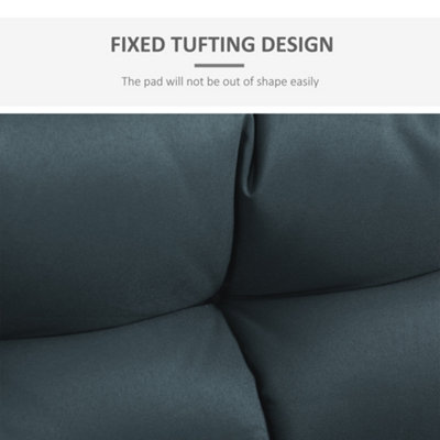 Outsunny 2Pcs Tufted Pallet Cushions Seat Pad Back Cushion Indoor Outdoor Dark Grey - 6