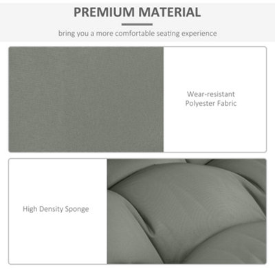 Outsunny 2Pcs Tufted Pallet Cushions Seat Pad Back Cushion Indoor Outdoor Grey - 5