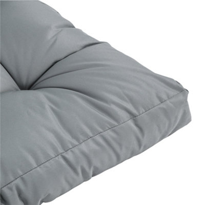 Outsunny 2Pcs Tufted Pallet Cushions Seat Pad Back Cushion Indoor Outdoor Grey - 7