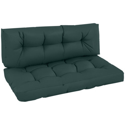 Outsunny 2Pcs Tufted Pallet Cushions Seat Pad Back Cushion Indoor Outdoor