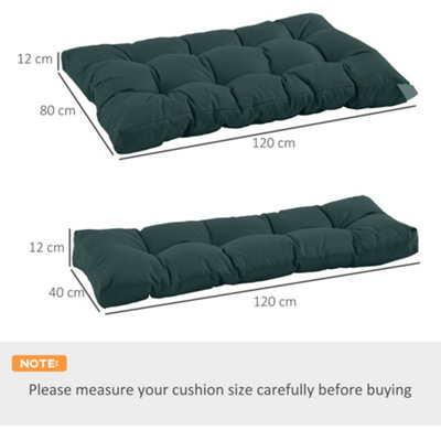 Outsunny 2Pcs Tufted Pallet Cushions Seat Pad Back Cushion Indoor Outdoor