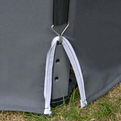 Outsunny 3.2m Pop Up Gazebo Hexagonal Canopy Tent Outdoor w/ Bag Grey - 8