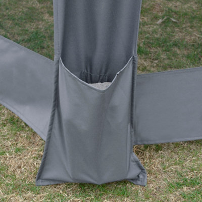 Outsunny 3.2m Pop Up Gazebo Hexagonal Canopy Tent Outdoor w/ Bag Grey - 9