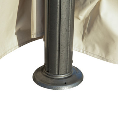 Outsunny 3.4m Steel Gazebo Pavillion for Outdoor w/ Curtains and 2 Tier Roof - 8