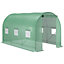 Outsunny 3.5 x 2 x 2 m Polytunnel Greenhouse, Walk in Pollytunnel Tent with Steel Frame, PE Cover, Green
