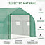 Outsunny 3.5 x 3 x 2m Outdoor Tunnel Greenhouse w/ Roll Up Door 6 Windows