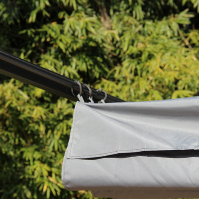 Outsunny 3.5x3.5m Pergola Metal Gazebo Backyard Porch Awning Retractable Canopy Grey - 9