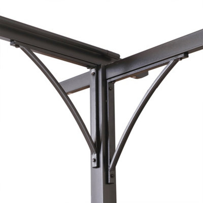 Outsunny 3.5x3.5m Pergola Metal Gazebo Backyard Porch Awning Retractable Canopy - 9