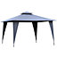 Outsunny 3.5x3.5m Side-Less Outdoor Canopy Gazebo 2-Tier Roof Steel Frame Grey