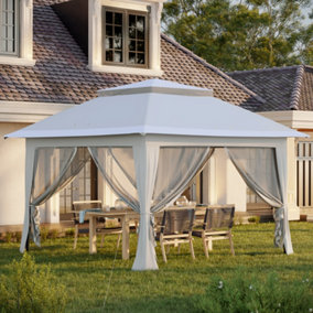 Outsunny 3.6 x 3.6m Pop-up Tent Gazebo Instant Canopy Steel w/ Bag