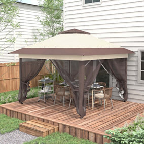 Outsunny 3.6 x 3.6m Pop-up Tent Gazebo Instant Canopy Steel w/ Bag