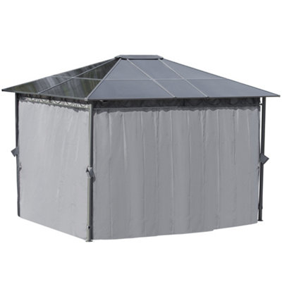 Outsunny 3.6 x 3(m) Hardtop Gazebo for Garden Party with Polycarbonate Curtains - 7