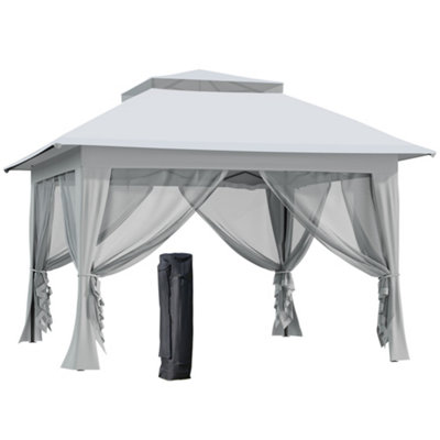 Outsunny 3.6 x 3(m) Pop-up Tent Gazebo Instant Canopy Steel Oxford w/ Roller Bag