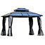Outsunny 3.6x3(m) Polycarbonate Hardtop Gazebo with Double Roof & Aluminium Frame