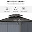 Outsunny 3.7 x 3(m) Aluminium Outdoor Hardtop Gazebo Canopy 2-Tier Roof