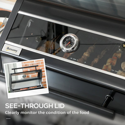 Outsunny 3 Burner Propane Gas BBQ Grill with See-through Lid and Thermometer - 5