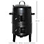 Outsunny 3-in-1 Charcoal BBQ Grill Smoker with Thermostat for Garden Camping