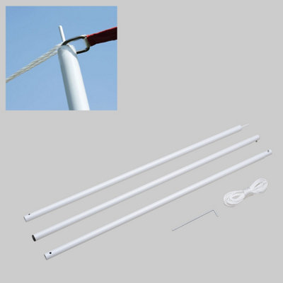 Outsunny 3(m) Awning Sail Shade Canopy Pole Kit Adjustable Pole  Rope Metal