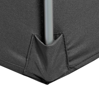 Outsunny 3(m) Banana Parasol Cantilever Umbrella Garden w/ Base Weights, Black