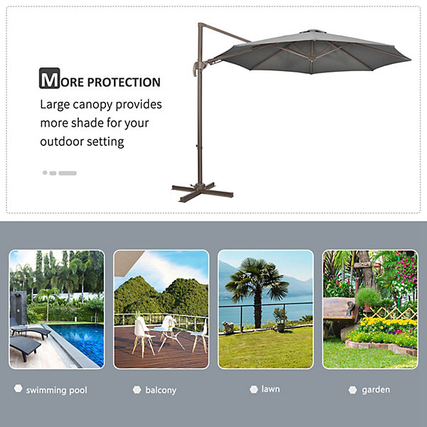 Outsunny 3(m) Cantilever Parasol 360 Rotation Roma Umbrella Outsunny 3(m) Cantilever Parasol 360 Rotation Roma Umbrella