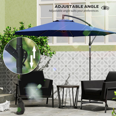 3x3m Garden Cantilever Umbrella - 360° Rotation, Tilting Sun Shade With Base, UV Protection