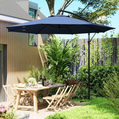 doral designs banana cantilever patio umbrella Garden Parasol Umbrella Jarder Libra Cantilever Parasol Outsunny 3(m)  Garden Banana Parasol Cantilever Umbrella W/Crank& Base, Blue
