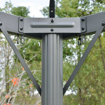 Outsunny 3(m) Outdoor Gazebo Canopy Party Tent Aluminum Frame with Sidewalls - 9