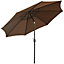 Outsunny 3(m) Patio Umbrella Outdoor Sunshade Canopy Tilt & Crank Coffee