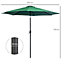 Outsunny 3(m) Patio Umbrella Outdoor Sunshade Canopy Tilt & Crank Green