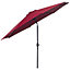 Outsunny 3(m) Patio Umbrella Outdoor Sunshade Canopy Tilt & Crank Wine Red