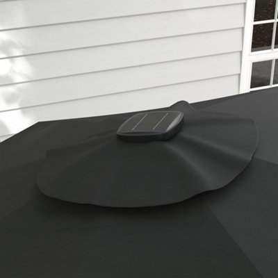 Outsunny 3(m) Solar LED Cantilever Parasol Adjustable Garden Umbrella Dark Grey - 8