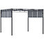 Outsunny 3(m) Steel Pergola Garden Gazebo w/ Retractable Canopy, Dark Grey