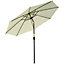 Outsunny 3(m) Tilting Parasol Garden Umbrellas, Outdoor Sun Shade with 8 Ribs, Tilt and Crank Handle for Balcony, Bench, Beige