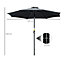 Outsunny 3(m) Tilting Parasol Garden Umbrellas, Outdoor Sun Shade with 8 Ribs, Tilt and Crank Handle for Balcony, Bench, Black