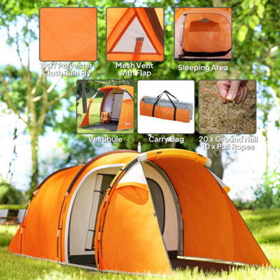 Outsunny Man 2-Room Tent Camping Tent With Living Area Air Vents